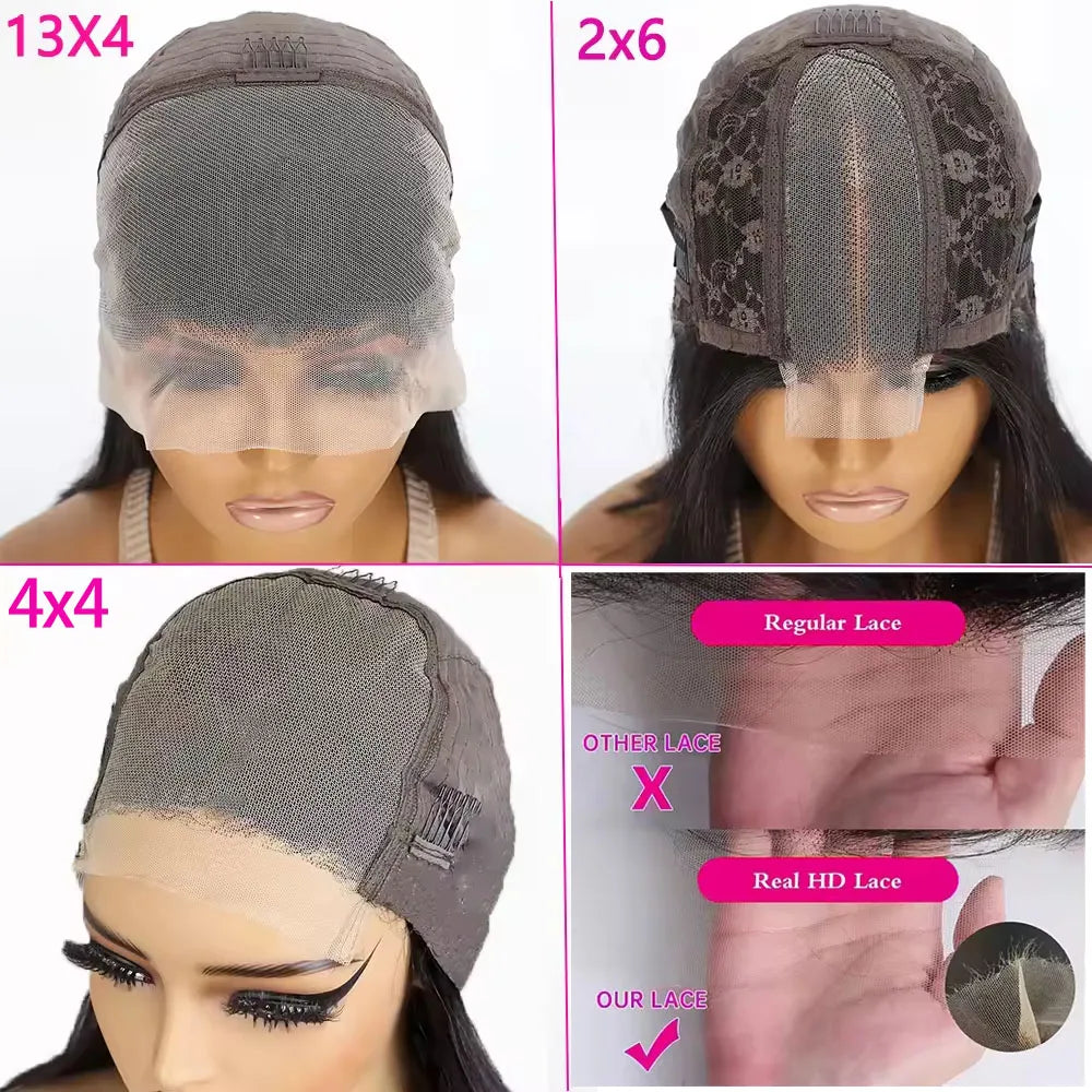 Deep Wave Bob Wig 100% Brazilian Human Hair 13x4 Lace Frontal Wig Pre Plucked 4x4 2x6 Lace Closure Wig 200% Density For Women