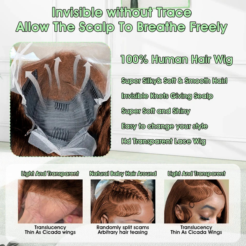 40 30 Inch Chocolate Brown Deep Wave Lace Front Wigs 100% Human Hair #4 Colored 13x4 13x6 Hd Curly Lace Frontal Wigs Pre Plucked