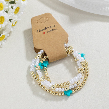 Fashion Cross Seed Bead Handmade Kraft Paper Bracelet