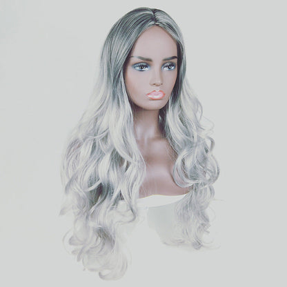 Gradient long curly hair