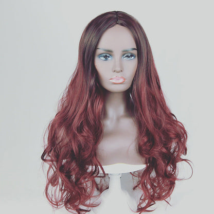 Gradient long curly hair