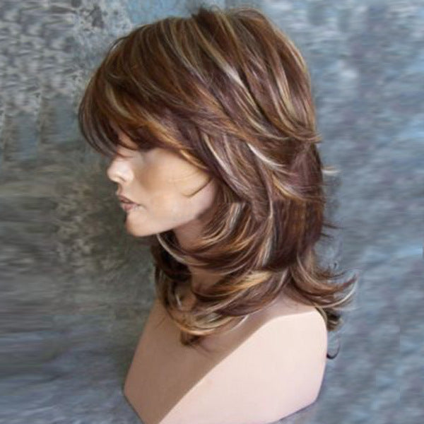 Spot European And American New Style Ladies Mixed Color Long Curly Hair AliExpress New Hot Style Gradient Rose Net