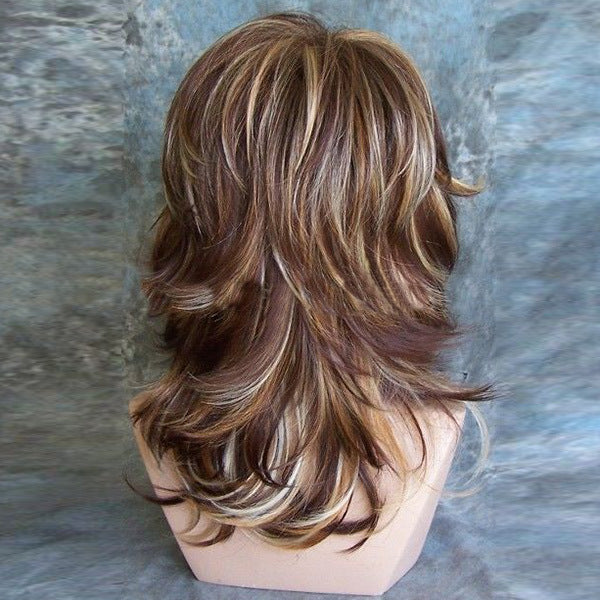 Spot European And American New Style Ladies Mixed Color Long Curly Hair AliExpress New Hot Style Gradient Rose Net