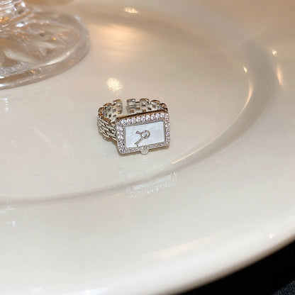 Niche High-end Minimalist Zircon Geometric Open Ring