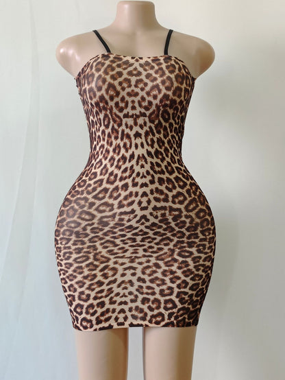 Sexy Slimming Spaghetti-strap Floral Print Hip Skirt