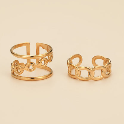 Exaggerated Personality Ring Set Stainless Steel Plated
