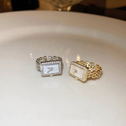 Niche High-end Minimalist Zircon Geometric Open Ring