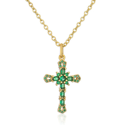 Womens Niche Geometric Pendant Necklace With Copper Plated In 18K Gold And Micro Set Zirconia Stones