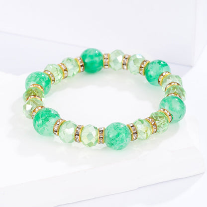 Colorful Glass Bead Crystal Beaded Bracelet