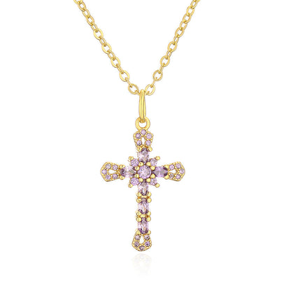 Womens Niche Geometric Pendant Necklace With Copper Plated In 18K Gold And Micro Set Zirconia Stones