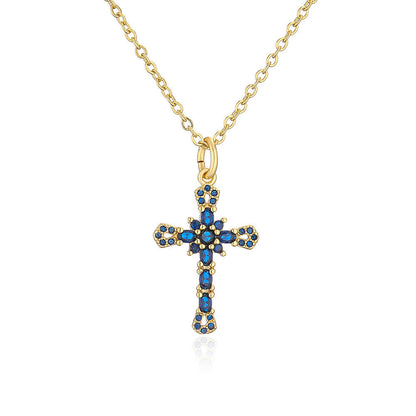 Womens Niche Geometric Pendant Necklace With Copper Plated In 18K Gold And Micro Set Zirconia Stones