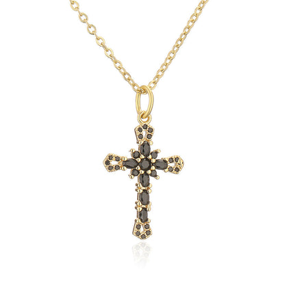 Womens Niche Geometric Pendant Necklace With Copper Plated In 18K Gold And Micro Set Zirconia Stones
