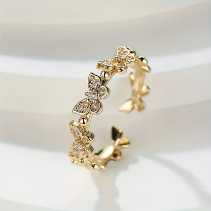 1 Piece Fashion Personalized Butterfly Open Ring For Women, Adjustable