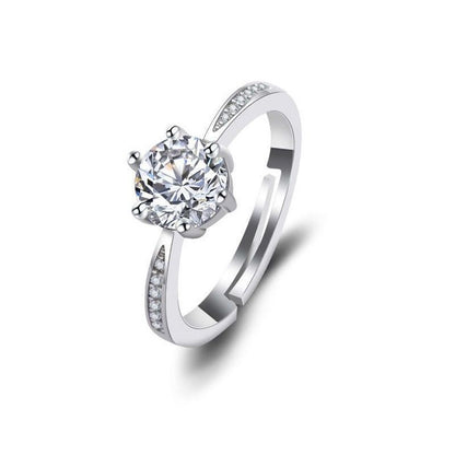 Simulation Of A Classic Six-prong Ring For Women Open Diamond Ring Niche Moissanite Ring