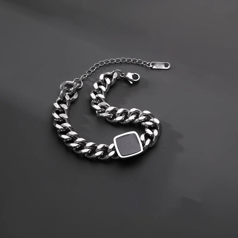 Square Cuban Bracelet Men's Titanium Steel Does Not Fade