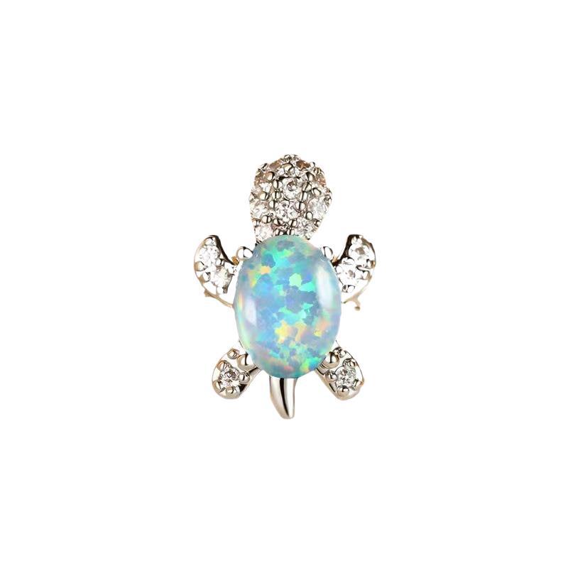 Platinum Ring With A Colored Tortoise Design Featuring Blue Diamondsunisex