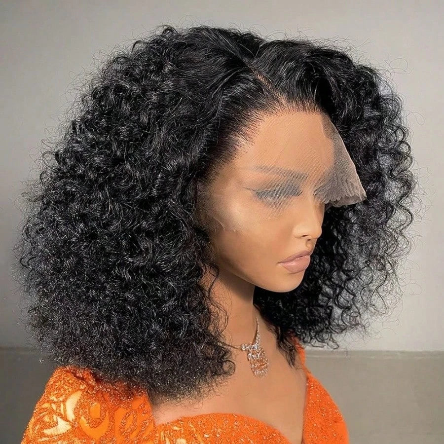 Deep Wave Bob Wig Human Hair 13x4 HD Curly Bob Lace Front Wigs Human Hair Pre Plucked Short Curly Frontal BOB Wigs