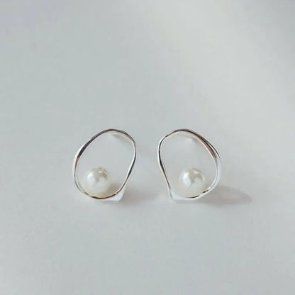 925 Sterling Silver Earrings For Women Trendy Simple Shinning Gold Earring Jewelry Prevent Allergy Party Christmas Accessories