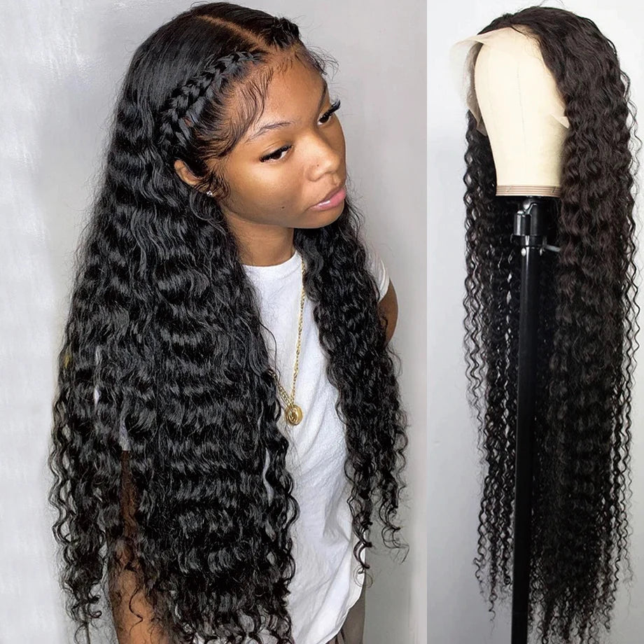 Deep Wave Frontal Wig Hd Transparent Curly Human Hair Brazilian Wigs For Women Red Lace Water Wave 99j Burgundy Lace Front Wig