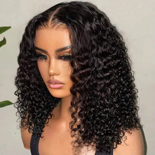 Deep Wave Bob Wig 100% Brazilian Human Hair 13x4 Lace Frontal Wig Pre Plucked 4x4 2x6 Lace Closure Wig 200% Density For Women