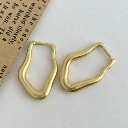 925 Sterling Silver Earrings For Women Trendy Simple Shinning Gold Earring Jewelry Prevent Allergy Party Christmas Accessories