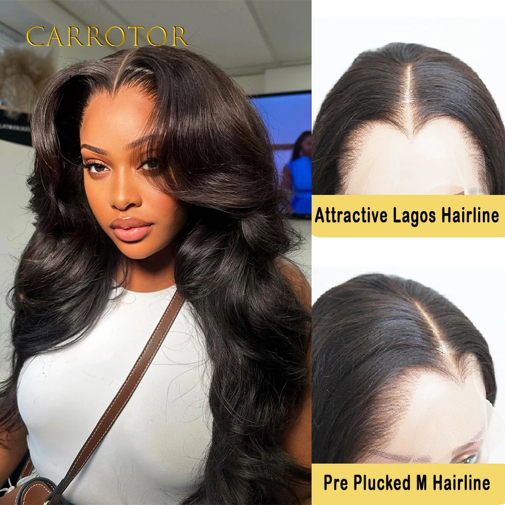 Lagos Hairline Wig 13x4 Invisible Lace Frontal Wig 250 Density Loose Deep Wave Human Hair Glueless Wigs Preplucked For Woman