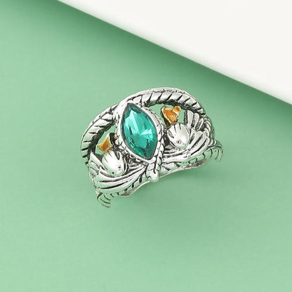 Lord Ring of Barahir Aragorn Gondor Green Crystal Rings