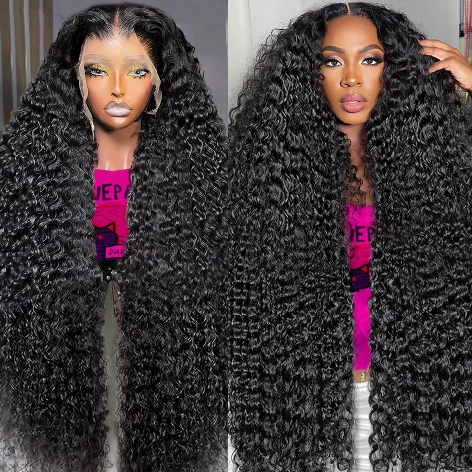 Deep Wave Frontal Wig 13x6 Hd Lace Loose Wave Wigs Brazilian Hair Natural Hairline Pre Plucked 40 Inch Lace Front Human Hair Wig