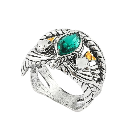 Lord Ring of Barahir Aragorn Gondor Green Crystal Rings