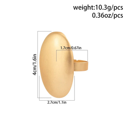Irregular Chunky Big Geometric Gold Silver Color Rings for Women Men Personality Elastic Rope Connection Finger Rings