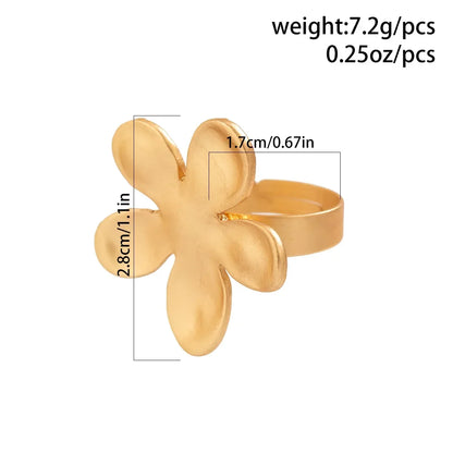 Irregular Chunky Big Geometric Gold Silver Color Rings for Women Men Personality Elastic Rope Connection Finger Rings