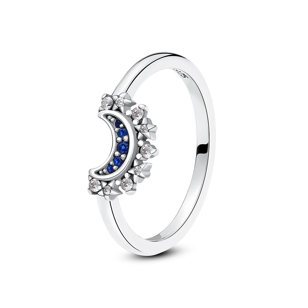 925 Sterling Silver Rings For Women Original Crown Love Heart Wishbone Engagement Wedding Rose Gold Crystal Ring Luxury Jewelry