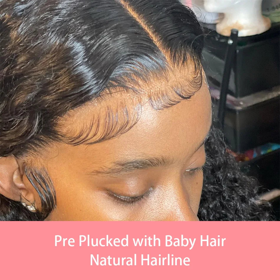 Curly Deep Water Wave 13x4 HD Lace Front Wigs Glueless Short Bob Wig Brazilian 100% Human Hair 4x4 Transparent Lace Frontal Wig