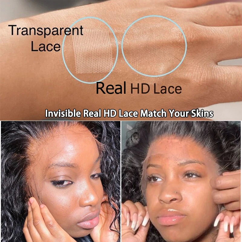 Queen Hair Deep Wave Real HD Lace Wig 13x6 13x4 Full Frontal 4x4 5x5 6x6 HD Closure Wig 100% Human Raw Burmese Curl Hair Wig