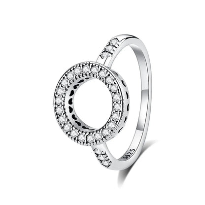 925 Sterling Silver Rings For Women Original Crown Love Heart Wishbone Engagement Wedding Rose Gold Crystal Ring Luxury Jewelry