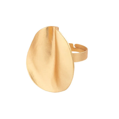 Irregular Chunky Big Geometric Gold Silver Color Rings for Women Men Personality Elastic Rope Connection Finger Rings