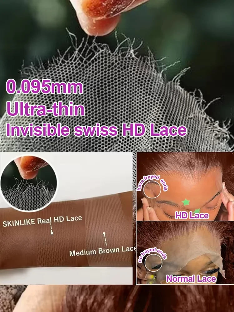 Deep Curly Wigs Human Hair Chocolate Brown 13x4 13x6 Hd Lace Frontal Wig Colored Water Wave Lace Front Wig for Women 30 38 Inch