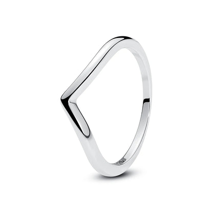 925 Sterling Silver Rings For Women Original Crown Love Heart Wishbone Engagement Wedding Rose Gold Crystal Ring Luxury Jewelry