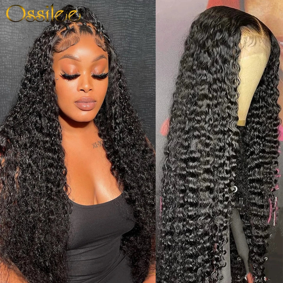 HD Transparent Lace Front Human Hair Wigs Deep Wave Wig 4x4 Lace Closure Wigs Remy Curly Human Hair Wig 13x4 13x6 Frontal Wigs