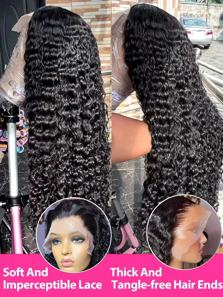 Deep Wave Frontal Wig Human Hair Brazilian Transparent Curly Wigs 13x6 Hd Lace Frontal Human Hair Wigs 360 Lace Wigs For Women