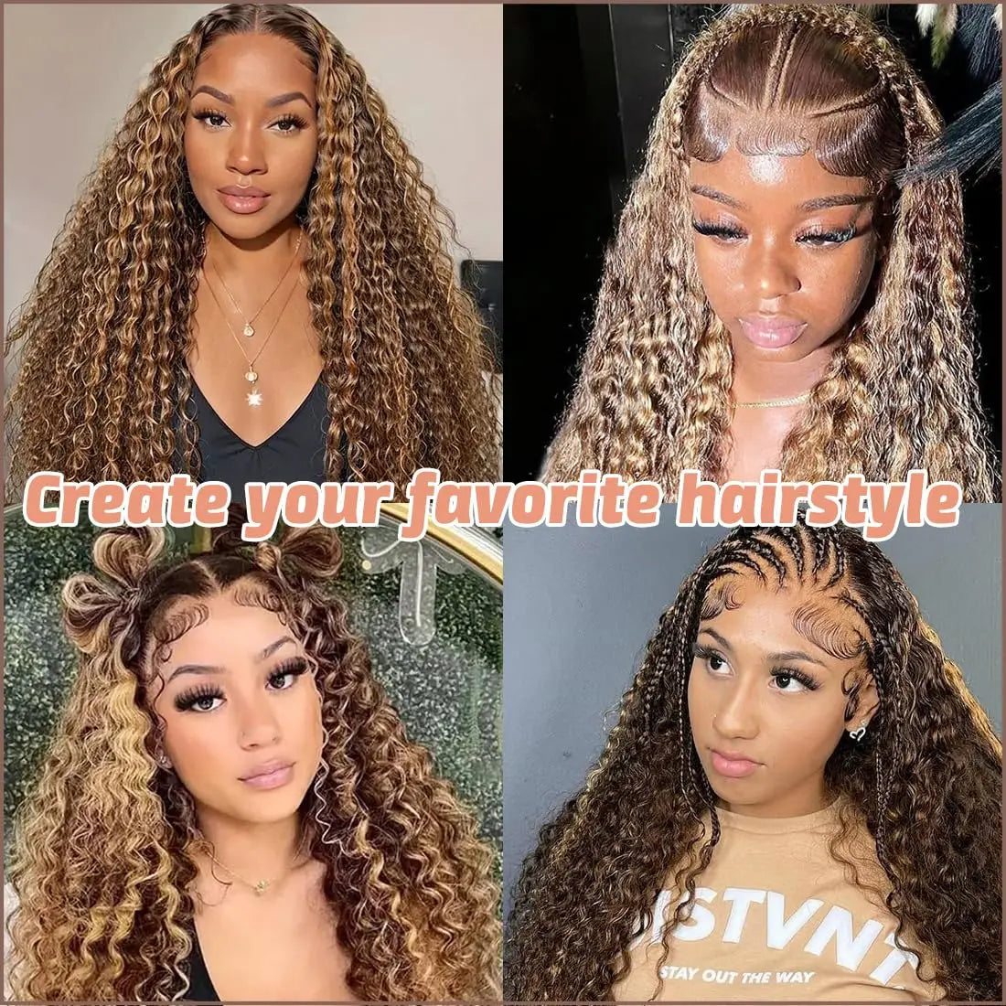 Highlight Honey Blonde Kinky Curly 30 Inch Hd Lace Front Wig Human Hair 13x6 Deep Wave Lace Frontal Wigs Wigs Human Hair Wigs