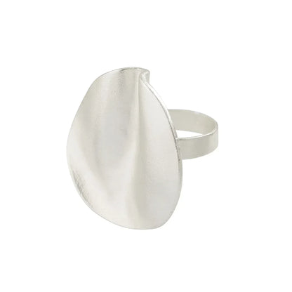 Irregular Chunky Big Geometric Gold Silver Color Rings for Women Men Personality Elastic Rope Connection Finger Rings