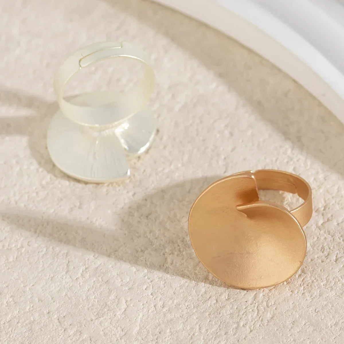 Irregular Chunky Big Geometric Gold Silver Color Rings for Women Men Personality Elastic Rope Connection Finger Rings
