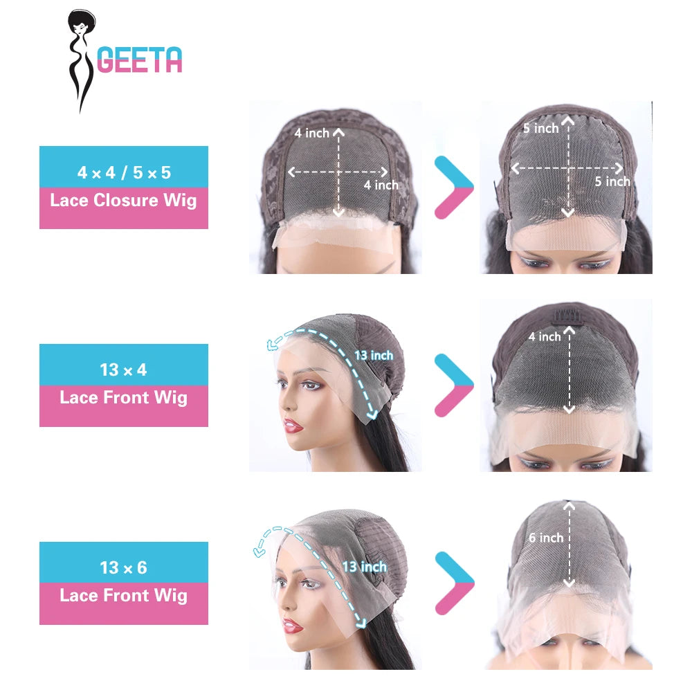 Deep Wave Frontal Wig 13x6 HD Lace Front Deep Curly Wigs Human Hair 220% 13x4 Pre Plucked Transparent Lace Wigs For Black Women