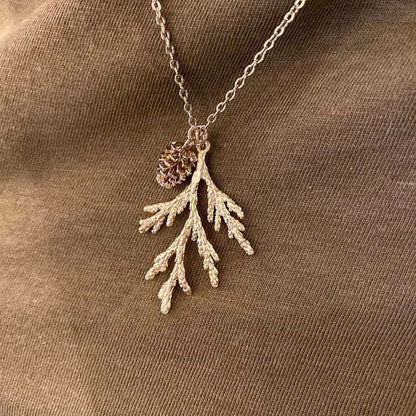 European And American-style Vintage Branch And Leaf Minimalist Womens Pendant