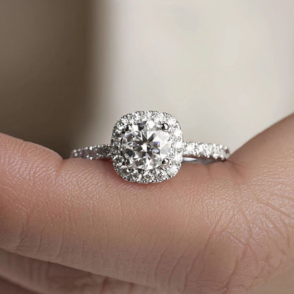 Womens Sparkling Diamond Square Candy Open Ring