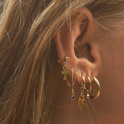 Original European And American Cross-chain Earrings