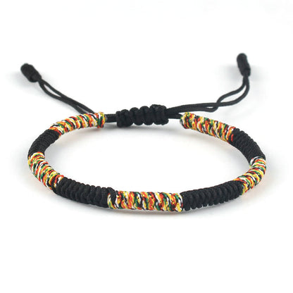 Hand-woven Diamond Knot Couple Red Rope Bracelet