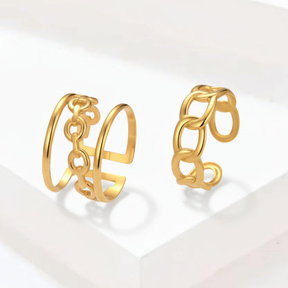 Exaggerated Personality Ring Set Stainless Steel Plated