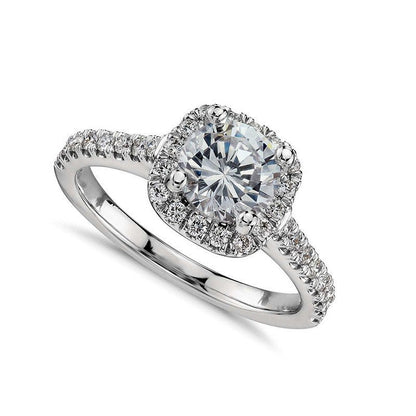 Womens Sparkling Diamond Square Candy Open Ring